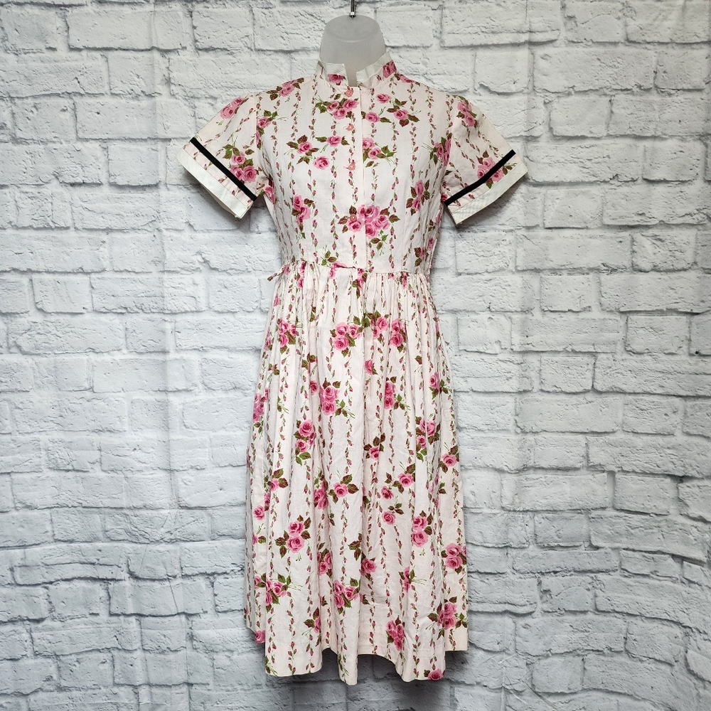 Princess Pat VTG 1940's Original Cotton Floral Print Dress